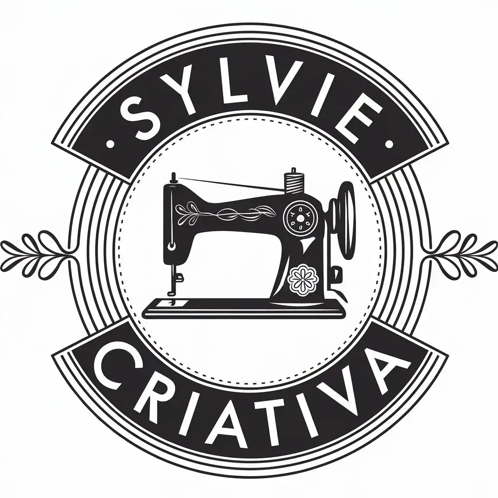 LOGO Design for Sylvie Criativa Vector Style with Sewing Theme and Clear Background