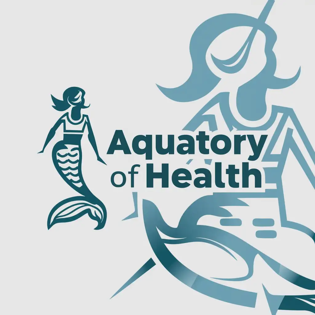 a logo design,with the text "Aquatory of health", main symbol:Mermaid,Moderate,be used in Sports Fitness industry,clear background