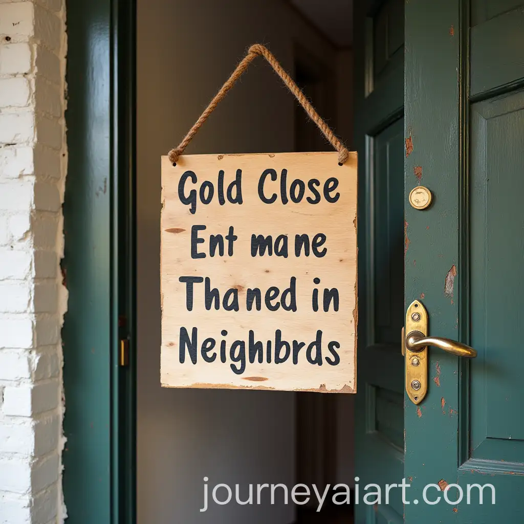 Neighborhood-Entrance-Sign-Requesting-Door-Closure-and-Neighbor-Appreciation