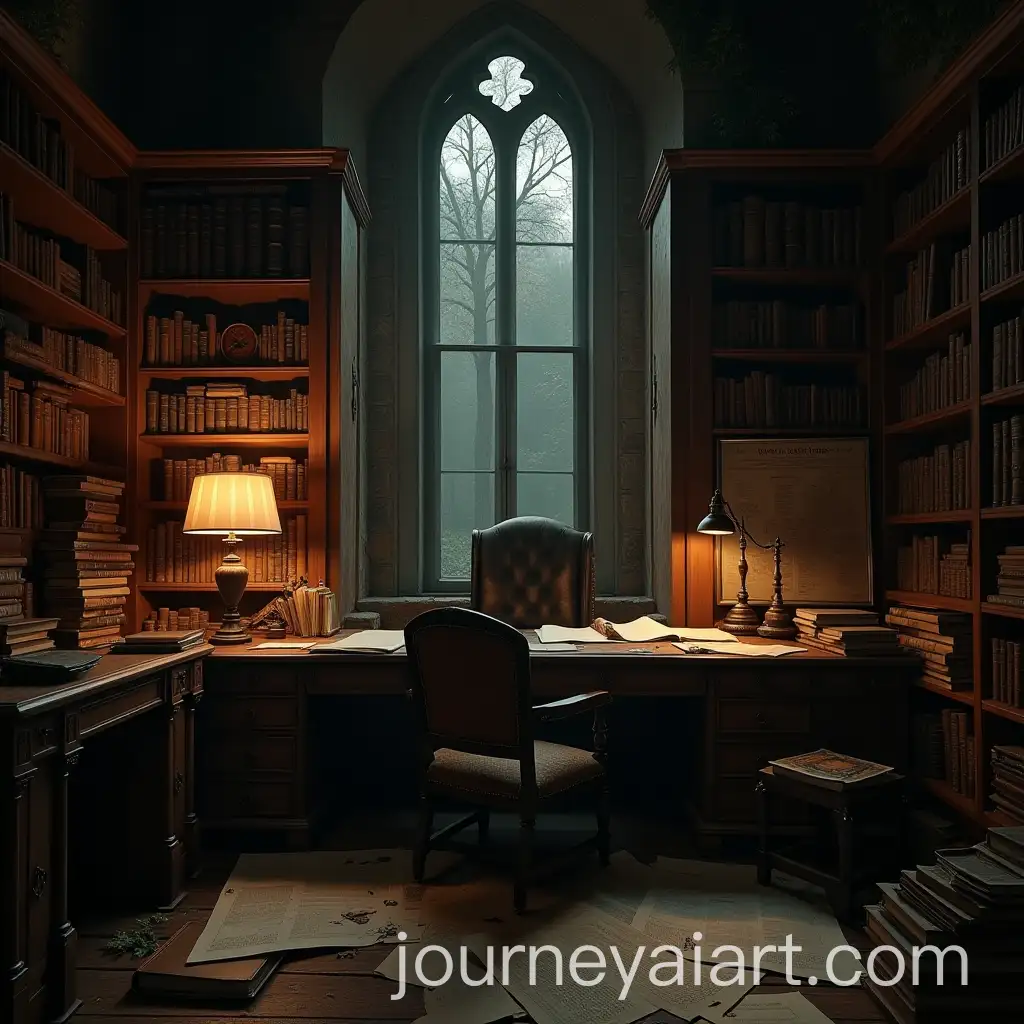 Dark-Academia-Psychologists-Office-with-Scarecrow-Inspiration-and-Gothic-Atmosphere
