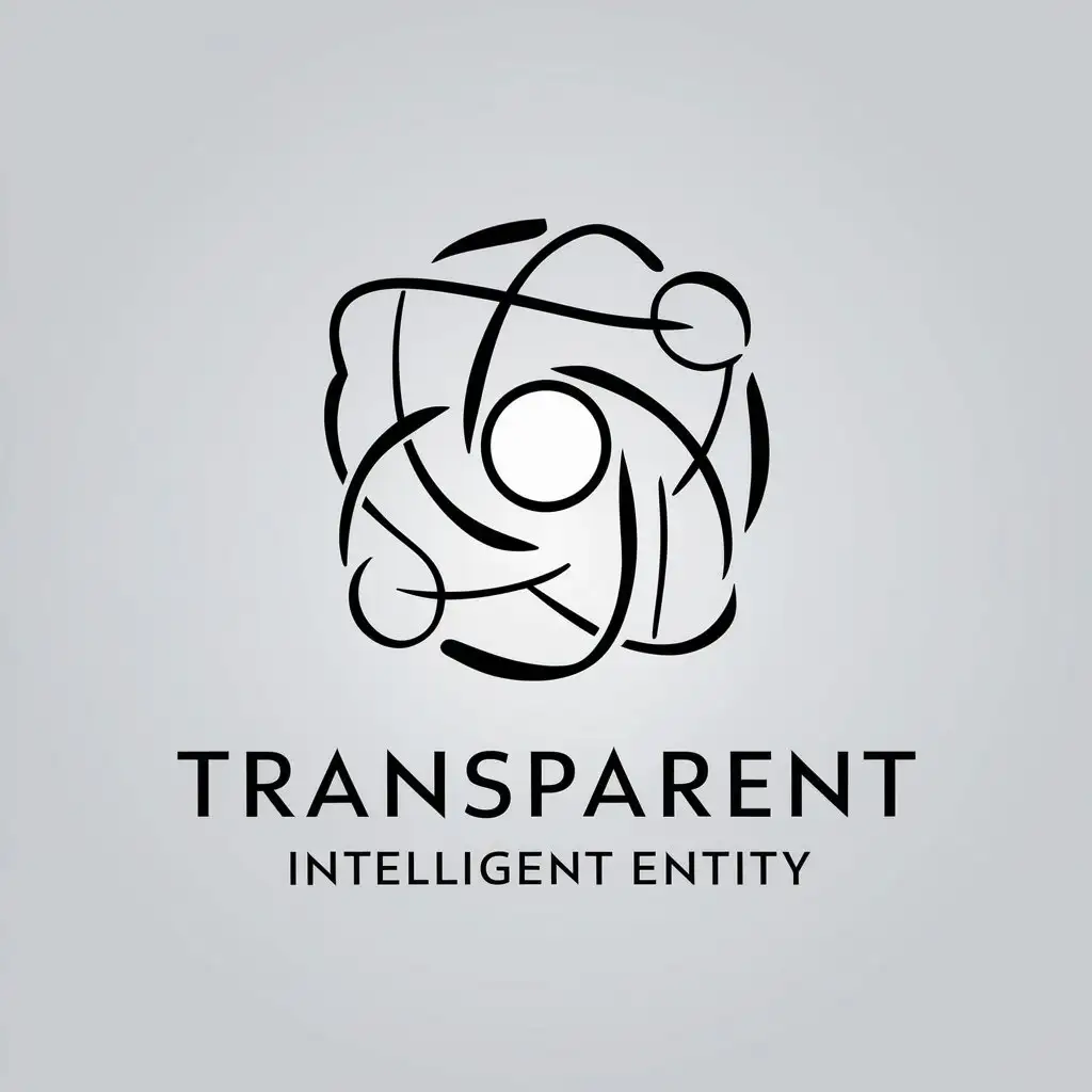 a vector logo design,with the text "transparent intelligent entity", main symbol:transparent,Minimalistic,be used in Technology industry,clear background