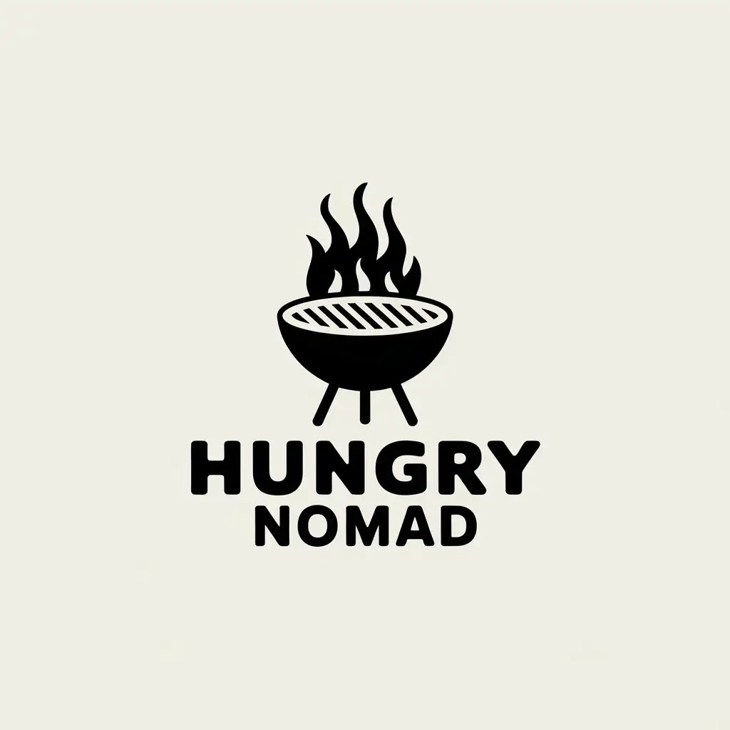 LOGO Design for Hungry Nomad Vector Logo with Outdoor Barbecue Theme