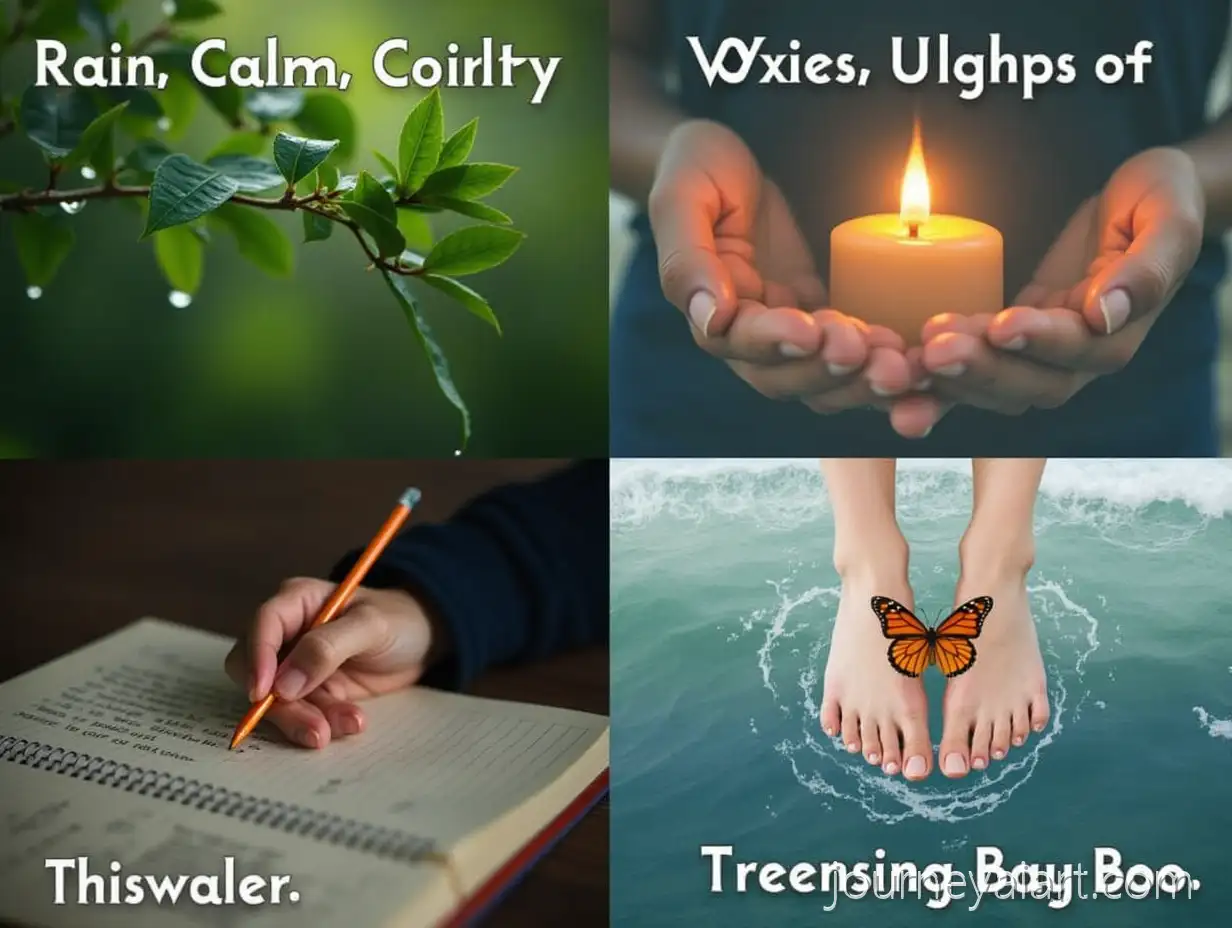 Person-Journaling-with-Candlelight-Ocean-Waves-and-Butterfly-Transformation-Symbol