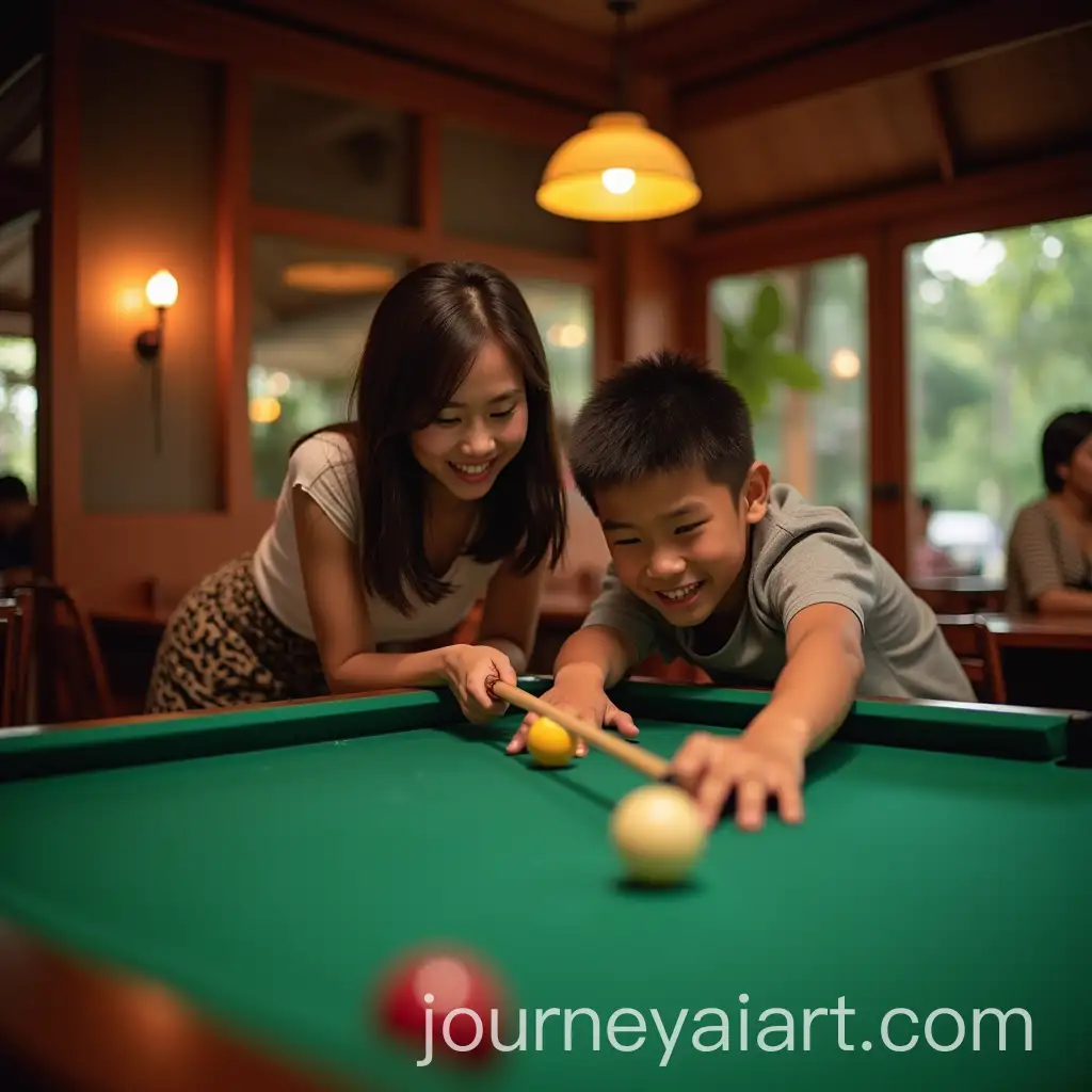 Young-Southeast-Asian-Couple-Enjoying-Billiards-in-Cozy-Indonesian-Cafe