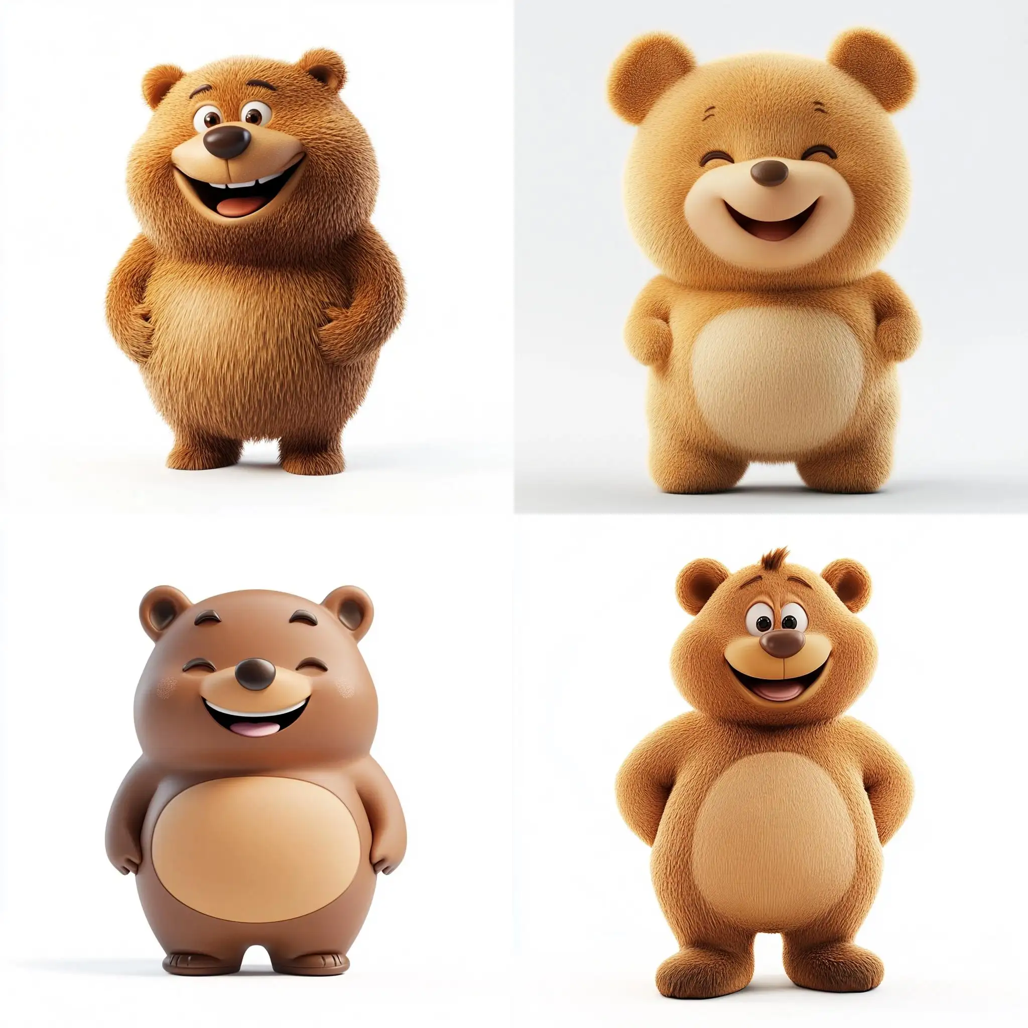 Cheerful-Bear-Character-in-Disney-Style-on-White-Background