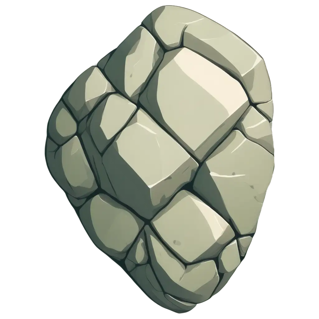 Stylized-PNG-Image-of-a-Boulder-fromPNG-Image-Usage-Analysis-Above-with-Flat-Colors-and-No-Shading-Orthographic-Perspective