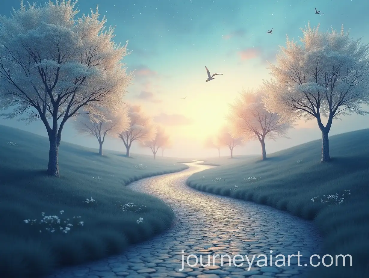 Book-Cover-Featuring-a-Winding-Path-through-a-Symbolic-Landscape-of-Growth-and-Serenity