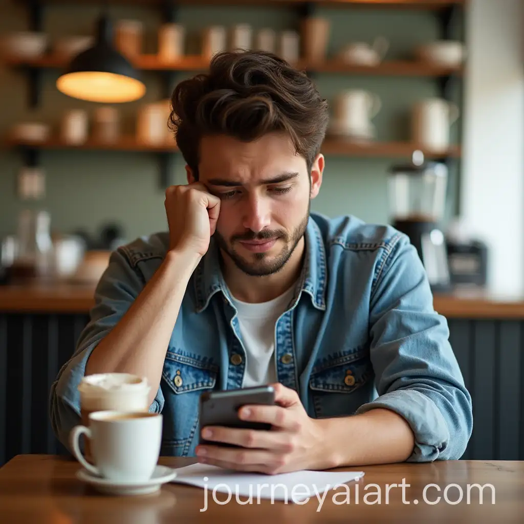 Young-Man-Receiving-Mysterious-Note-in-Coffee-Shop