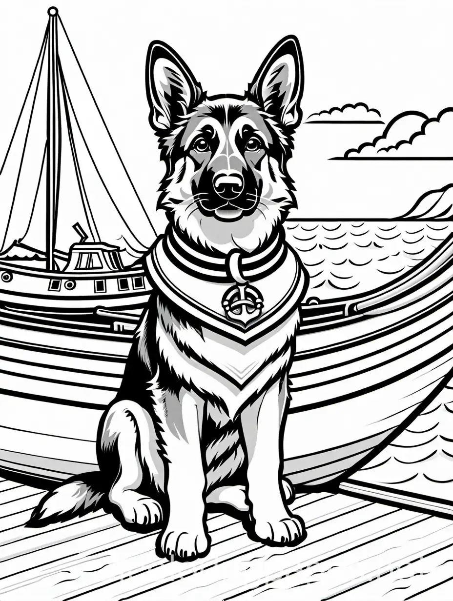 Sailor-German-Shepherd-Puppy-Coloring-Page