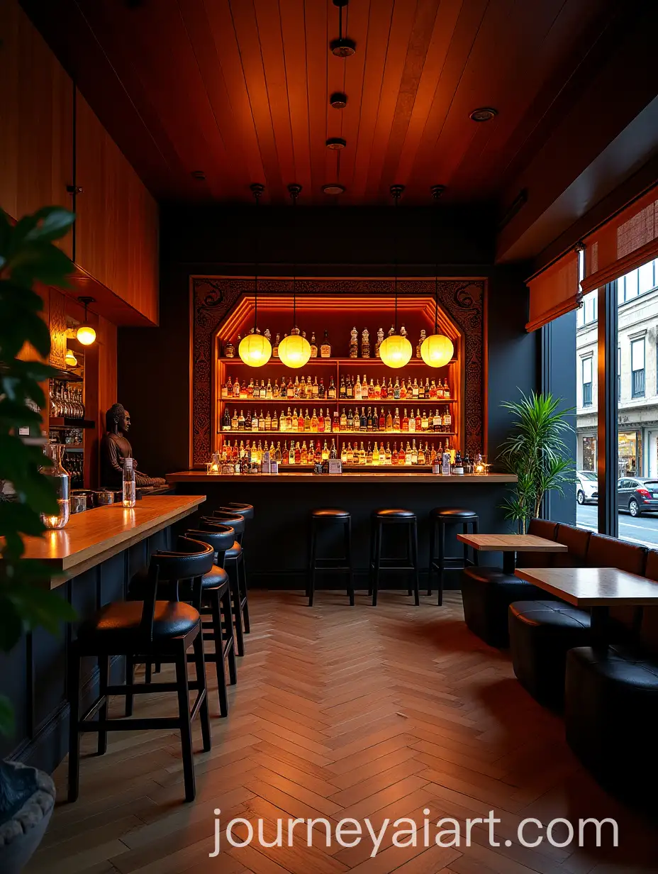 Luxury-JapaneseInspired-Bar-Interior-with-Buddha-Statue-and-Soft-Golden-Lighting