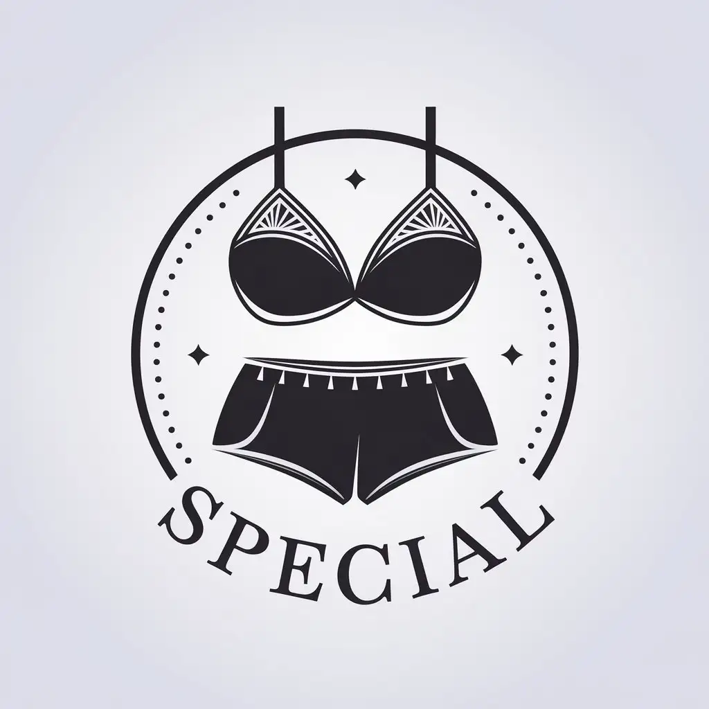 LOGO Design for Special Vector Logo with Shorts and Bra Symbol on Clear Background