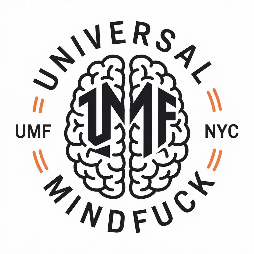 LOGO Design for UniversalMindFuck Brain Pattern Skin and Modern Typography with Clear Background