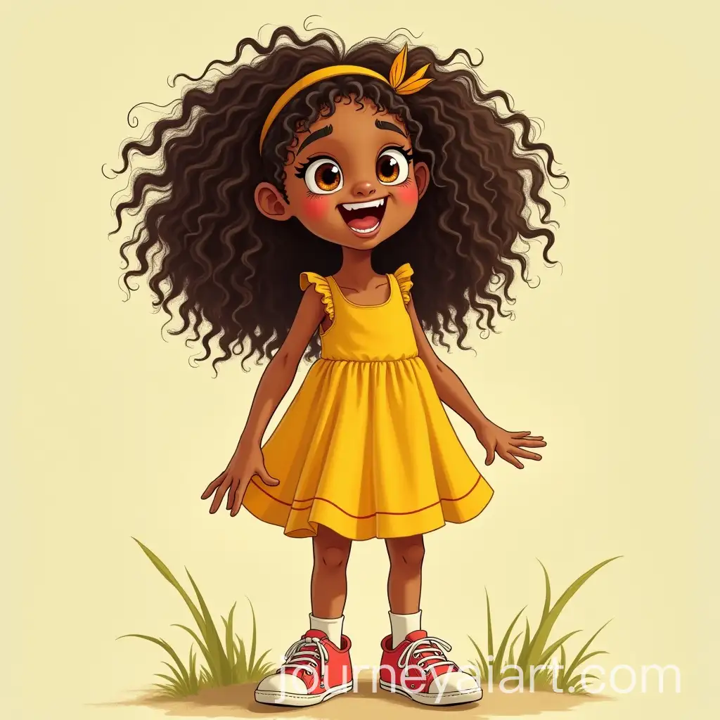 Curious-10YearOld-Girl-Exploring-the-Woods-in-a-Yellow-Sundress