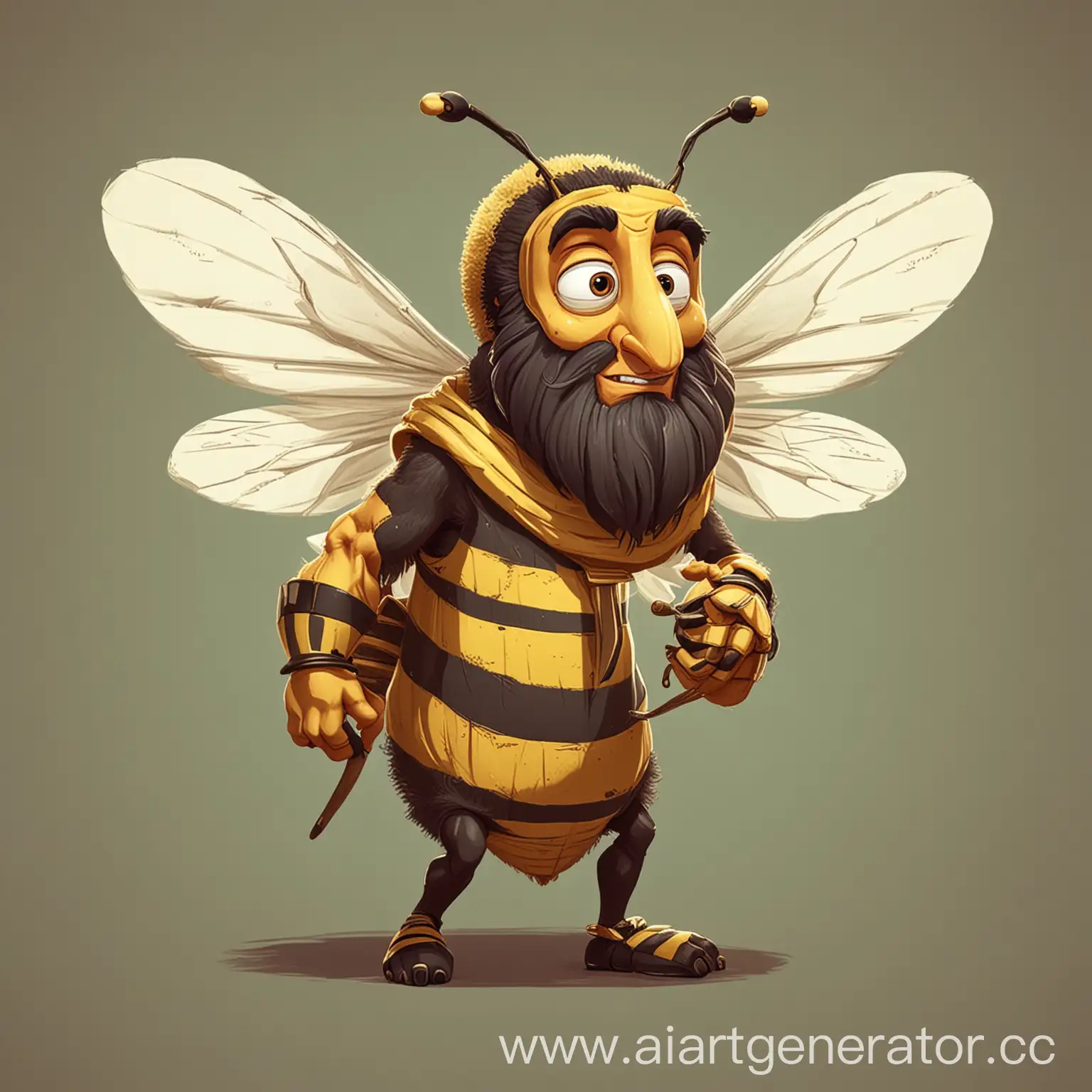 Herodotus-Cartoon-Bee-Character-Illustration