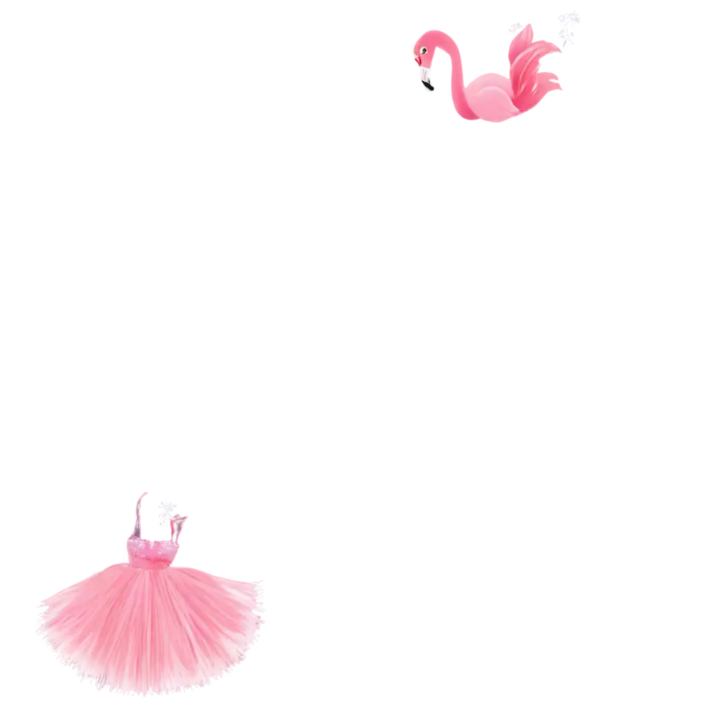 Flamingo-Princess-Dress-Design-PNG-Elegant-and-Vibrant-Fashion-Illustration-for-Your-Projects