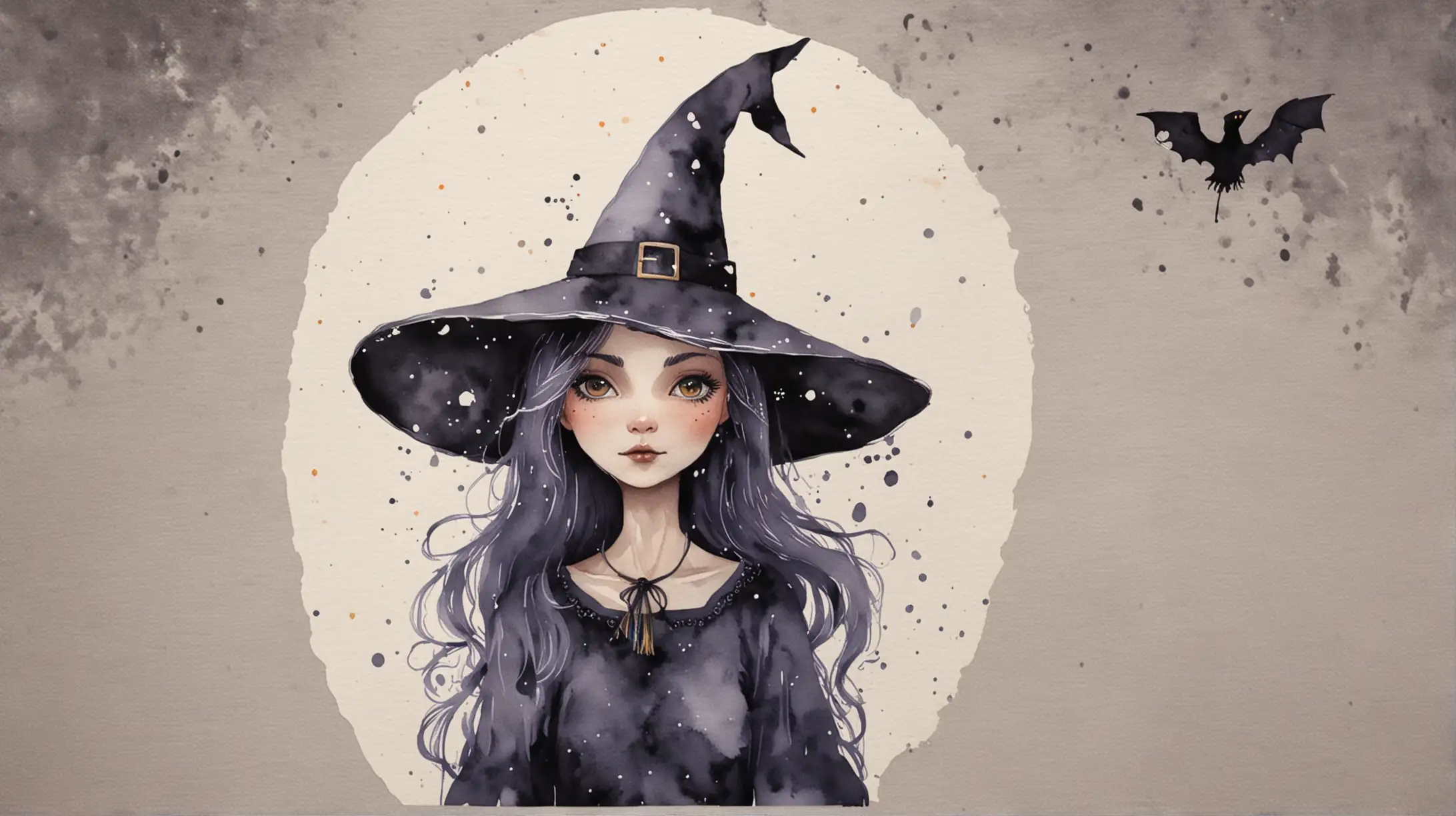 Watercolor Witch Decor for Halloween Celebrations