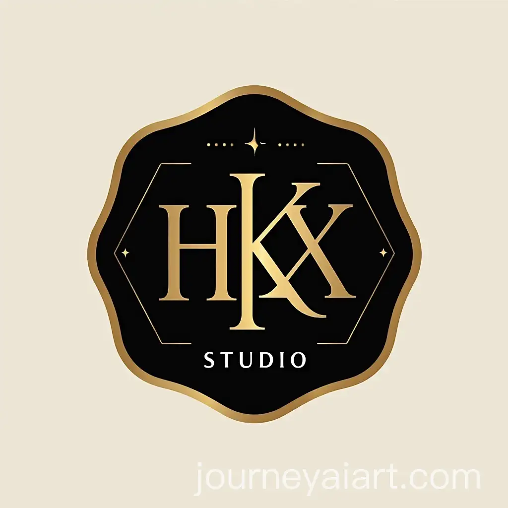 Luxurious-Gold-and-Black-Monogram-Logo-for-HKXSTUDIO