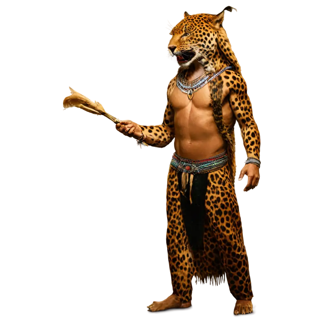 Shaman-Jaguar-PNG-Image-Mystical-Illustration-for-Spiritual-and-Artistic-Content