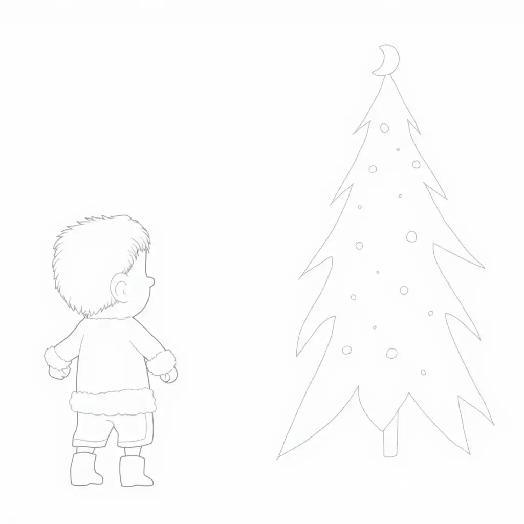 Children-Engaged-in-Black-and-White-Christmas-Tree-Coloring