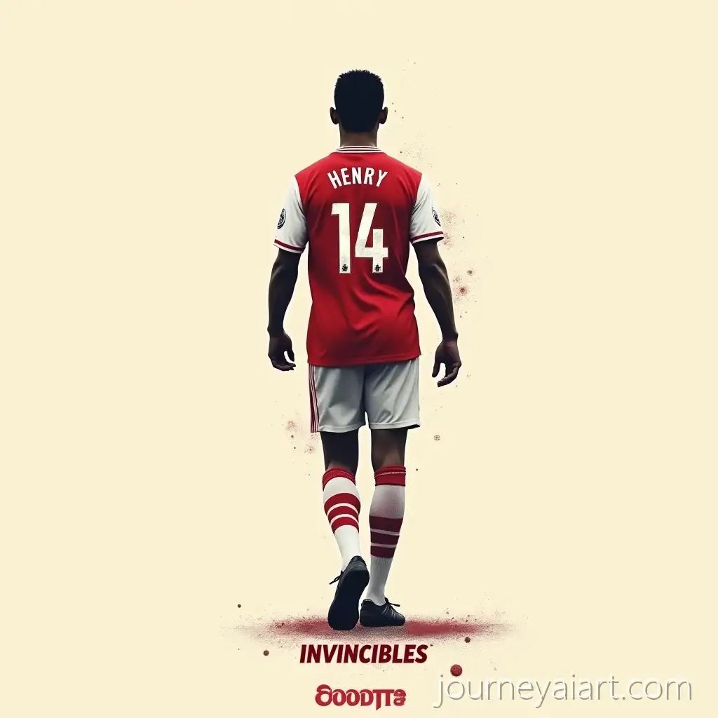 Minimalist-Motivational-Sports-Poster-of-Arsenal-Player-Henry-Walking-Away-in-Number-14-Jersey