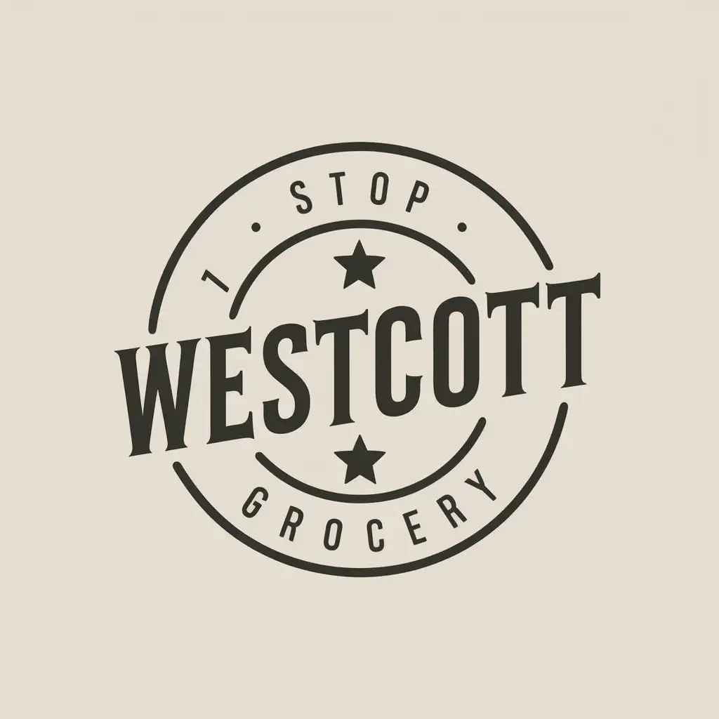 LOGO Design for 1STOP WESTCOTT GROCERY Round Symbol with Clear Background