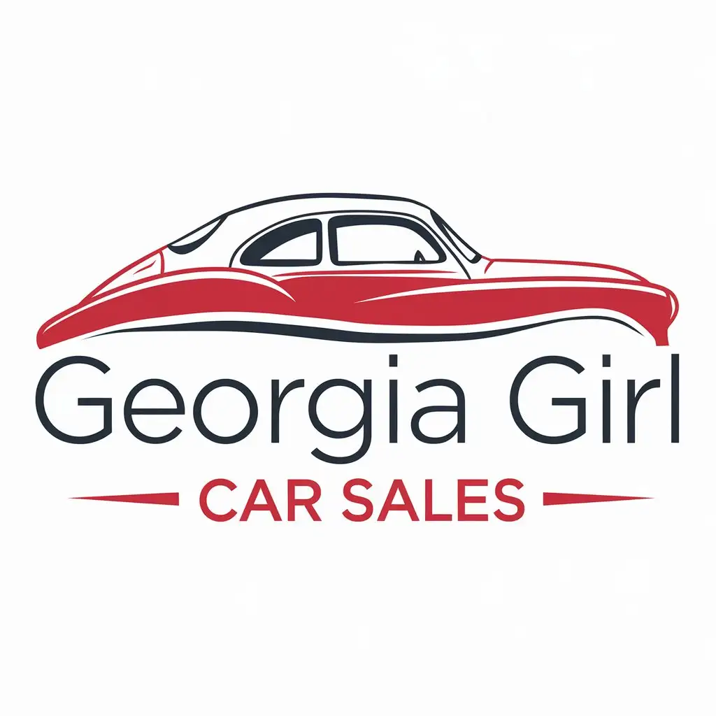 LOGO Design for Georgia Girl Car Sales Vector with Car Symbol for Automotive Industry