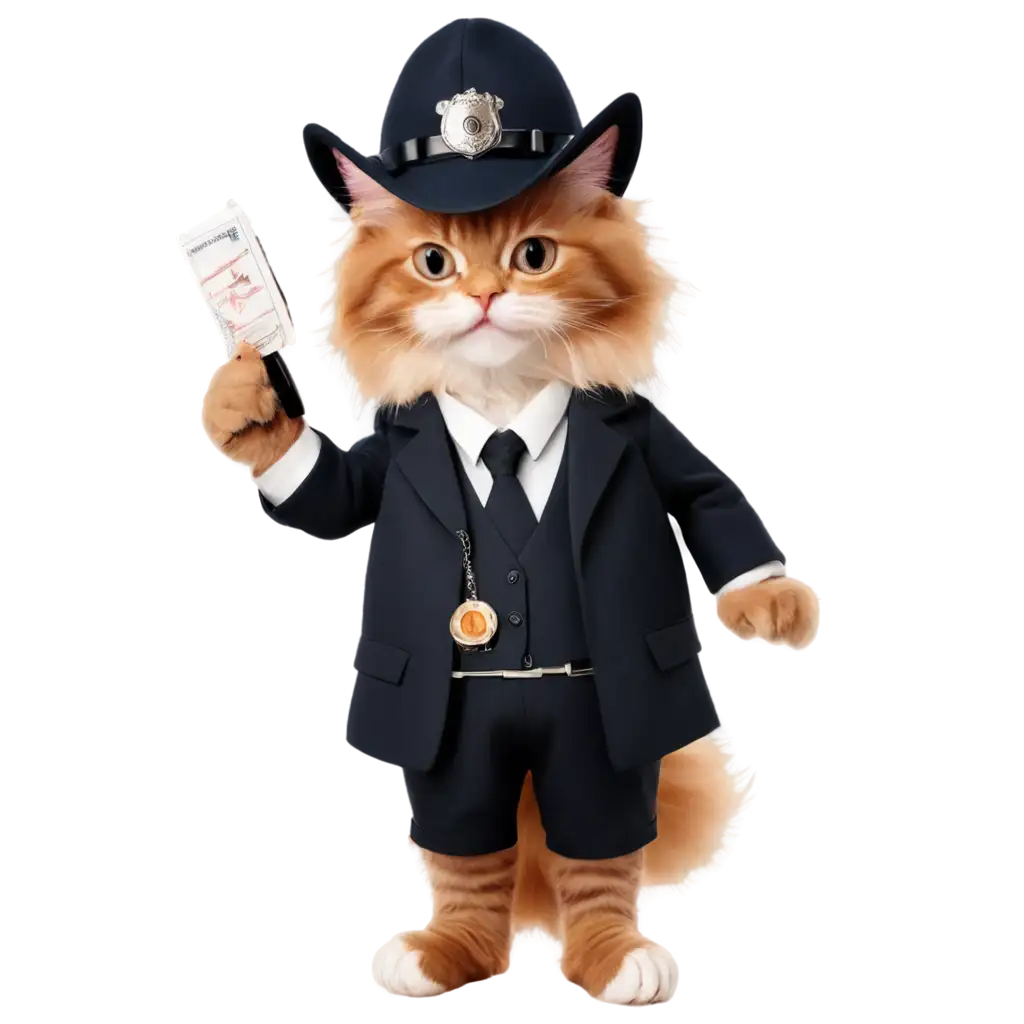 Cute-Maine-Coon-Cat-Detective-Holding-CrimePNG-Image-SEO-Analysis-Scene-Photo-PNG-Format-with-Transparent-Background