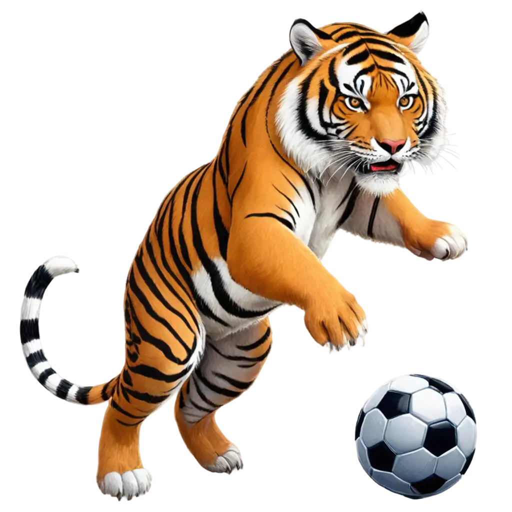 PNG-Drawing-of-a-Tiger-Playing-Soccer-Creative-and-HighQuality-Artwork