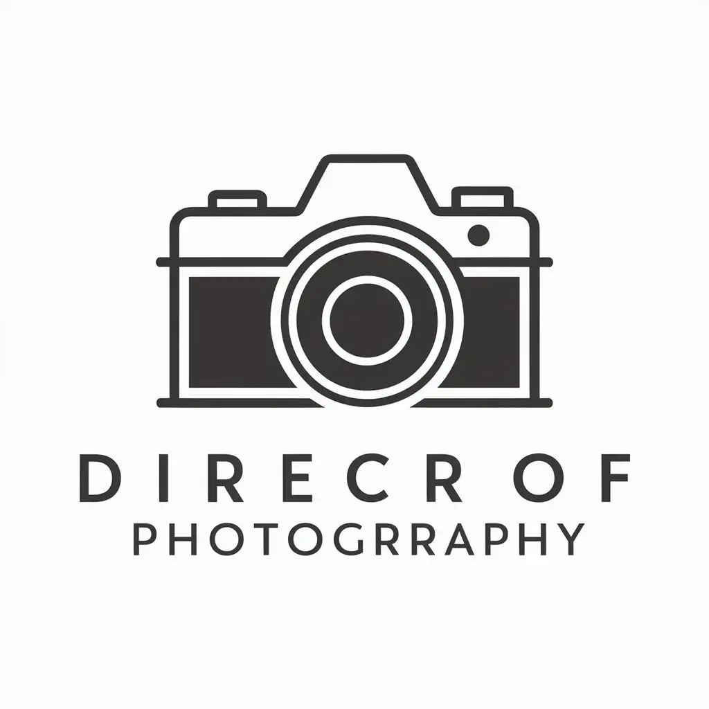 a vector logo design,with the text "DirectorOfPhotography", main symbol:camera,complex,clear background