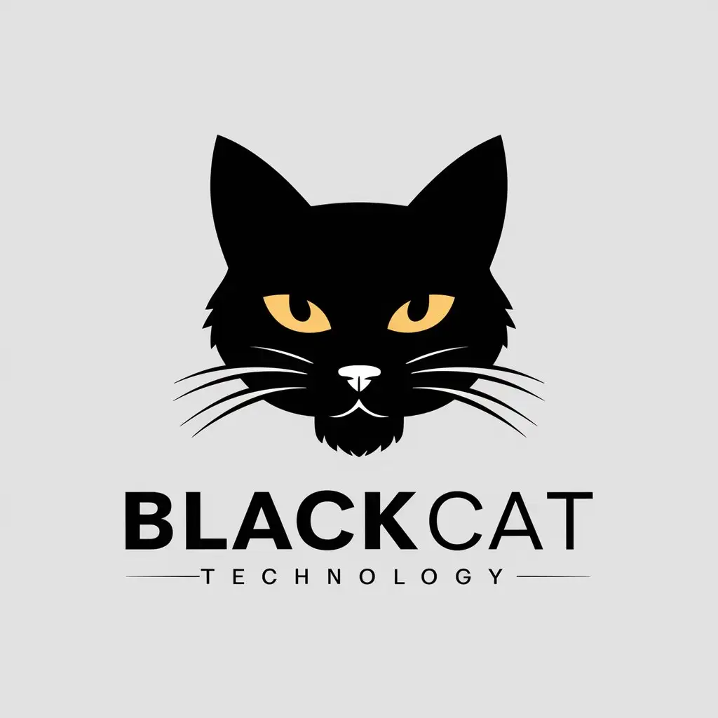 a vector logo design,with the text "BlackCat", main symbol:black cat,Moderate,be used in Technology industry,clear background