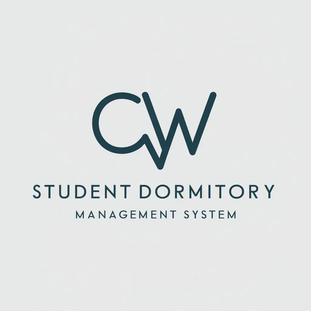 a logo design,with the text "student dormitory management system", main symbol:c,w,Moderate,be used in school industry,clear background