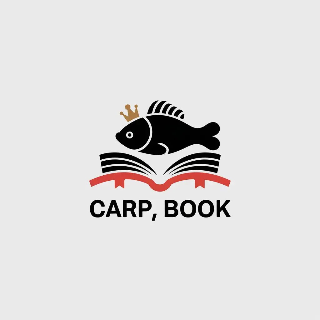 LOGO Design for Carp Book Minimalistic Vector Design with Carps and Textbooks for the Internet Industry