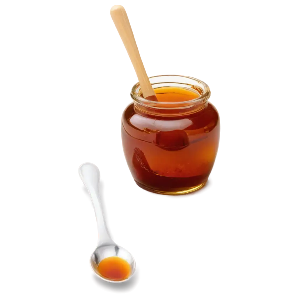 Chili-Oil-in-a-Beautiful-Jar-with-Spoon-Dripping-Oil-PNG-Image