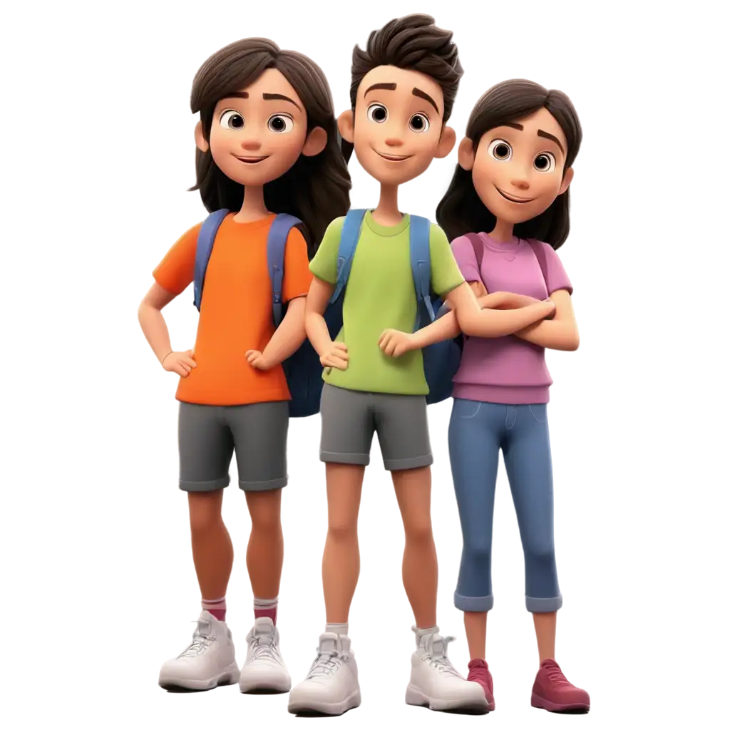 cartoon, 3d, friendship teenager, junior high school