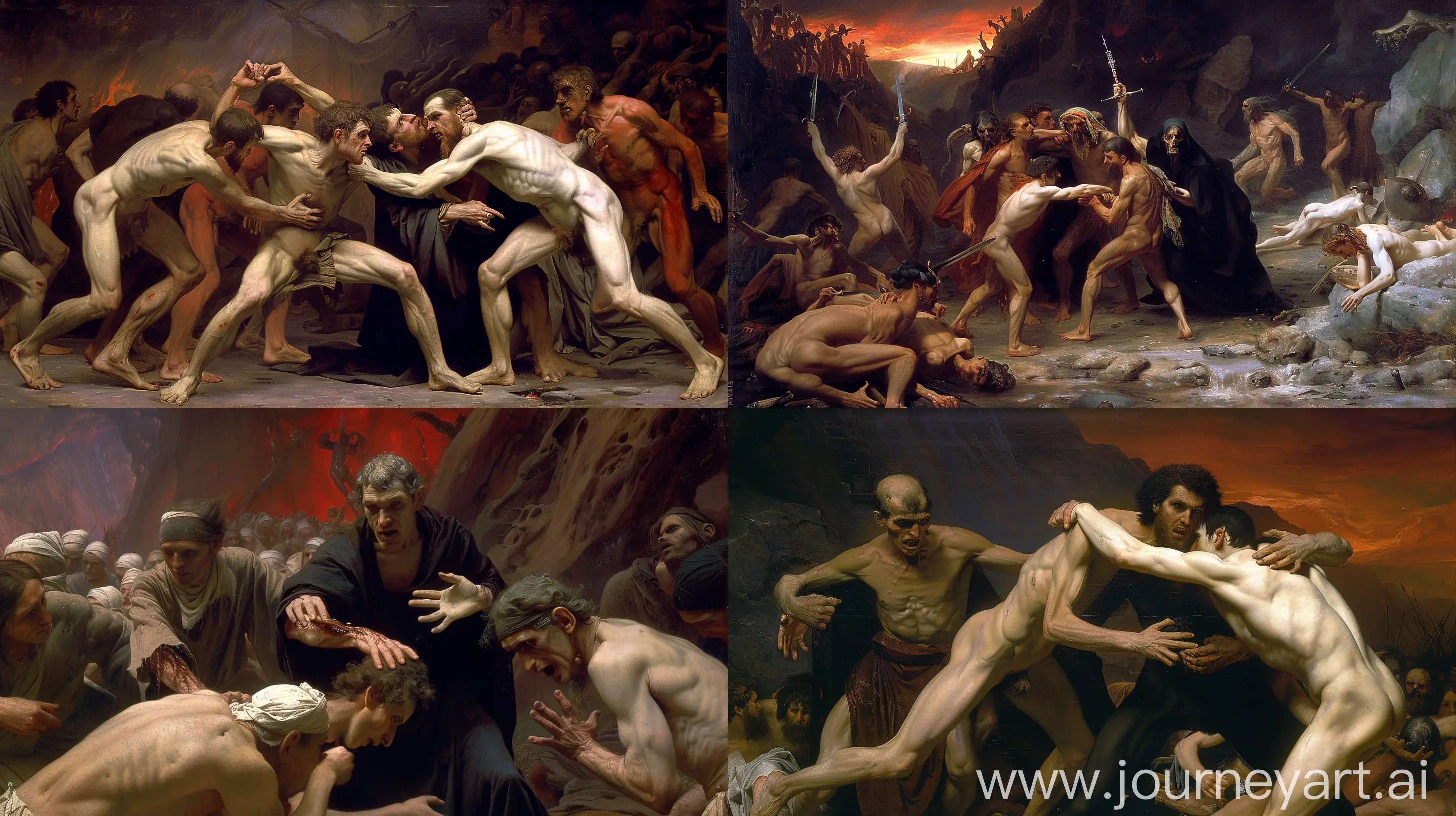 Victorian-Style-Painting-of-Dante-and-Virgil-in-Hell