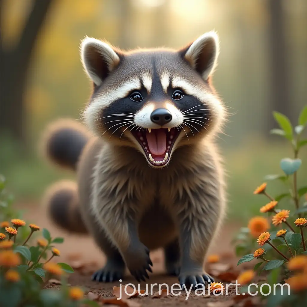 Joyful-Raccoon-Playing-in-Autumn-Leaves