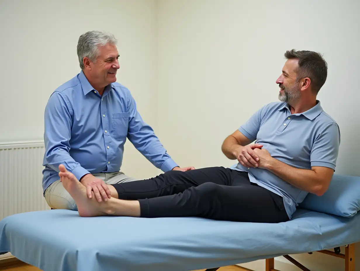 Senior-Man-Physiotherapy-Leg-Stretching-Joint-Recovery-Support-Rehabilitation