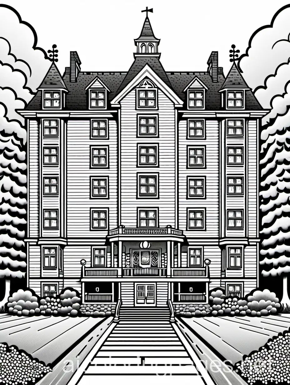 Coloring-Page-of-Stephen-Kings-The-Shining-Hotel