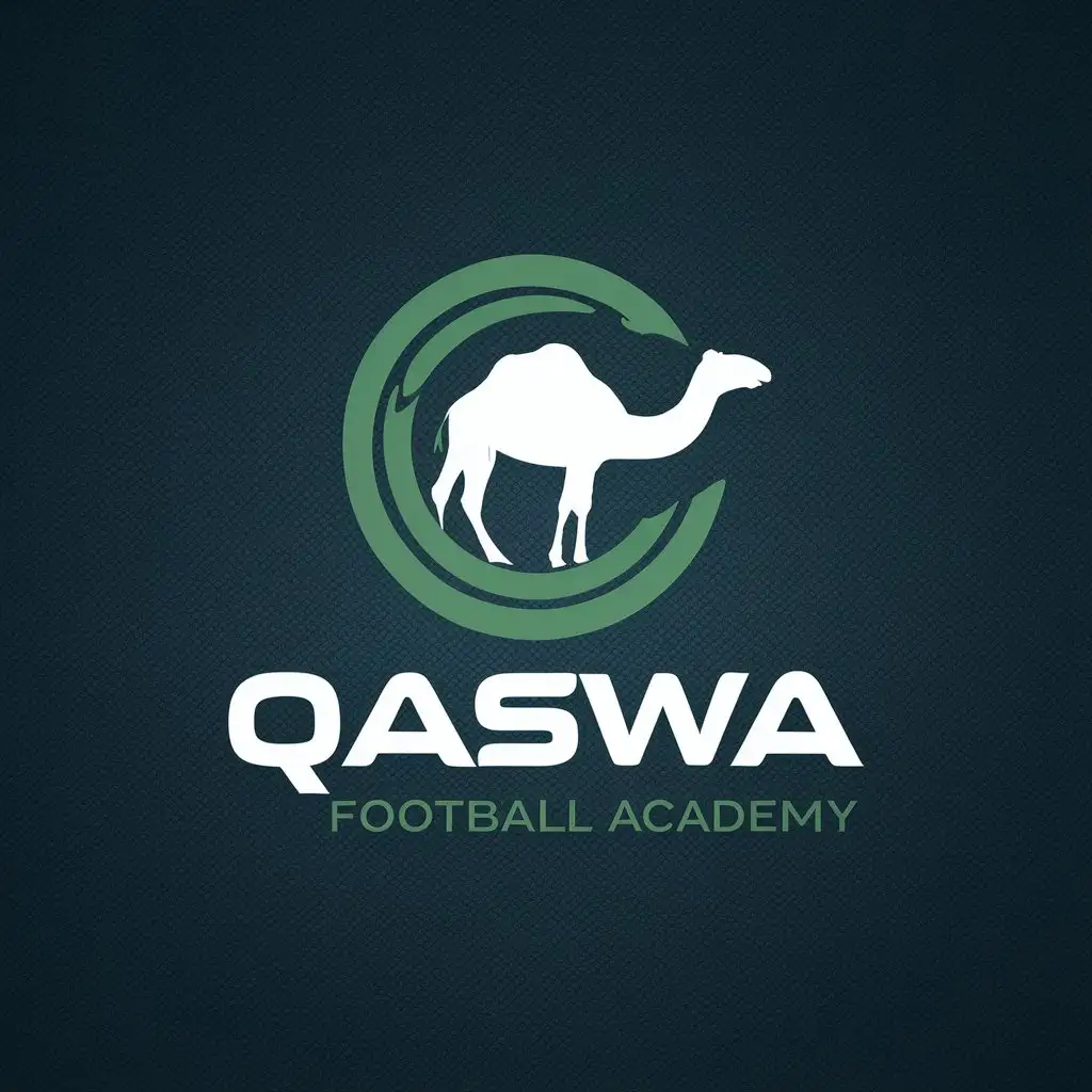 LOGO Design For Qaswa Modern Football Academy Emblem in Green and Dark Blue