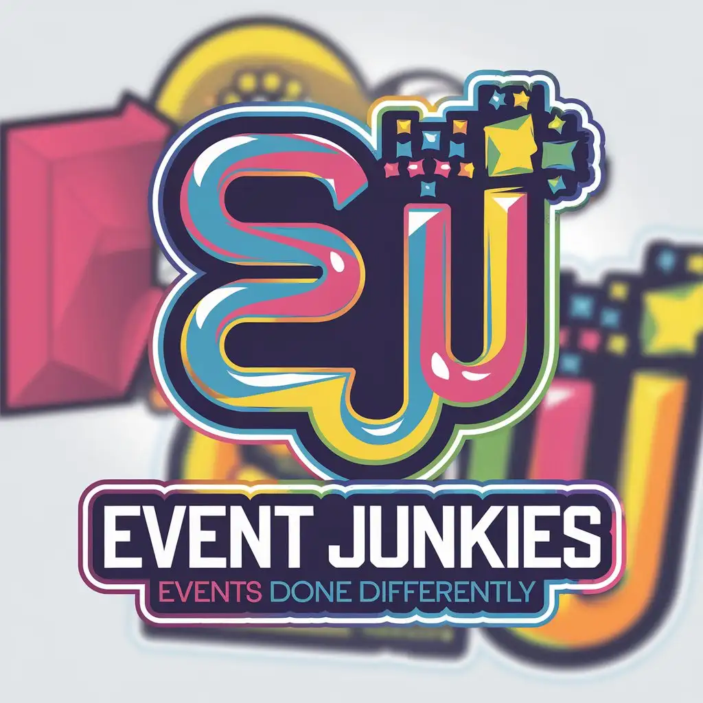 LOGO Design for Event Junkies Fun and Colorful Theme with Vibrant Tech Savvy Elements