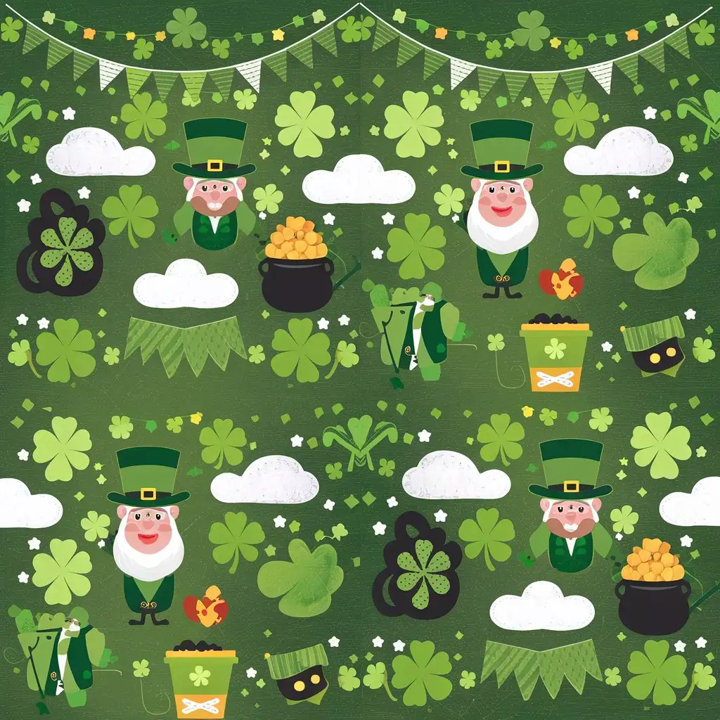 Festive St Patricks Day Themed Scrapbook Paper Designs