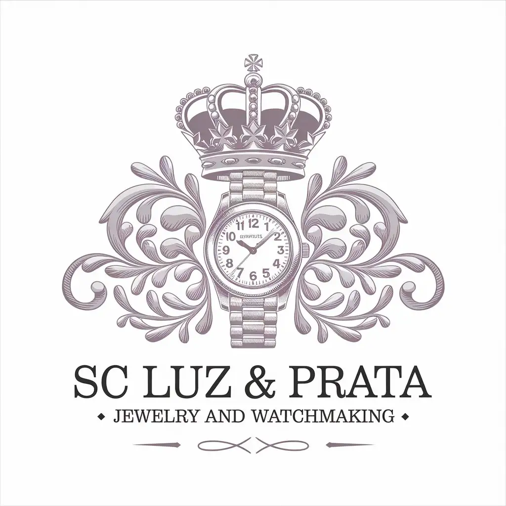 LOGO Design For SC Luz Prata Elegant Jewelry and Watchmaking Theme with Silver and Gold Accents