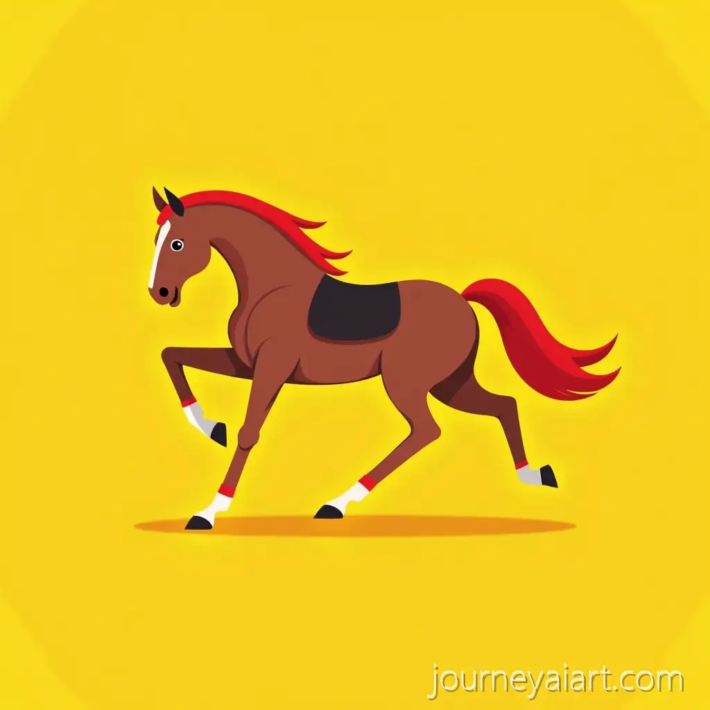 Minimalist-Vector-Horse-Illustration-with-Bauhaus-Style-and-Bold-Yellow-Background