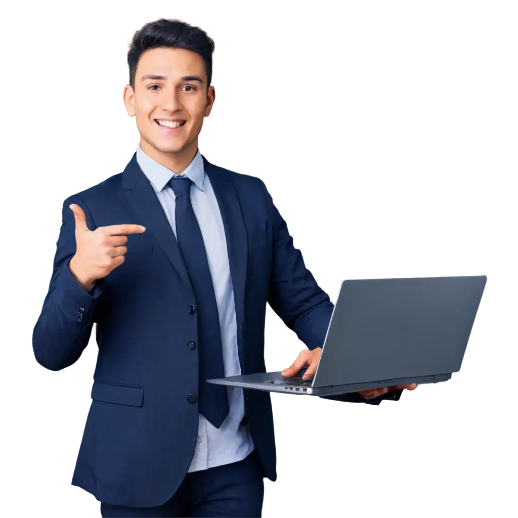 Young-Businessman-with-Smile-and-Laptop-PNG-for-Professional-Use-and-HighQuality-Imagery