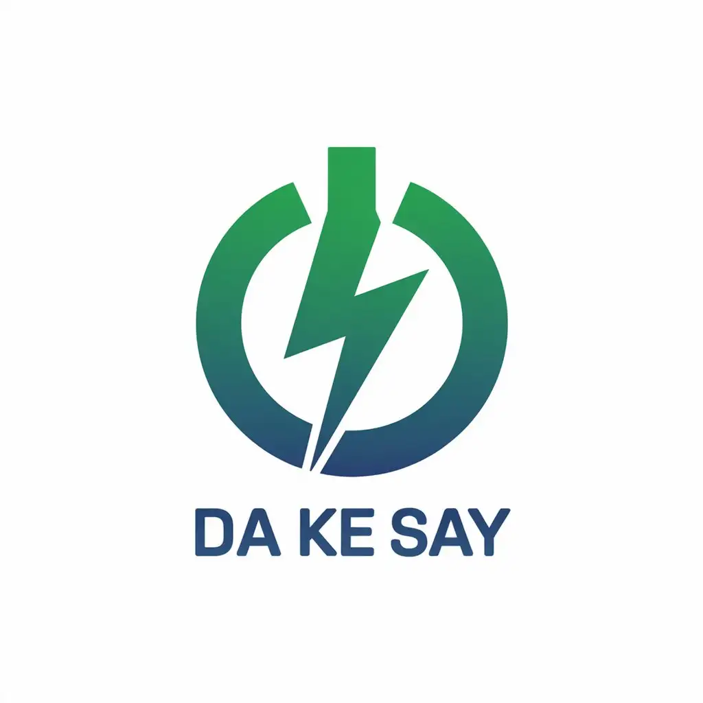 a vector logo design,with the text "Da Ke Say", main symbol:electric power,Moderate,clear background