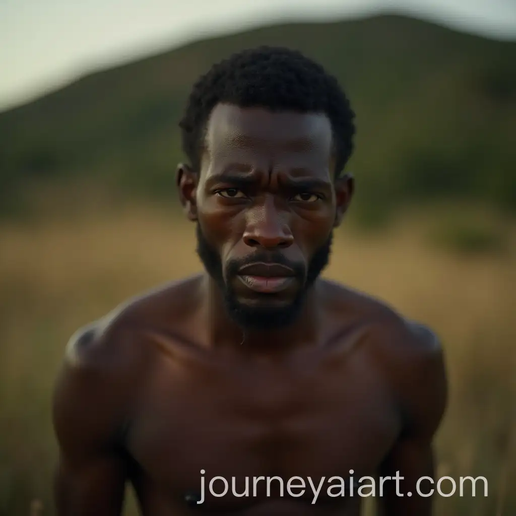 CloseUp-of-Black-Man-with-Fearful-Expression-in-Outdoor-Setting