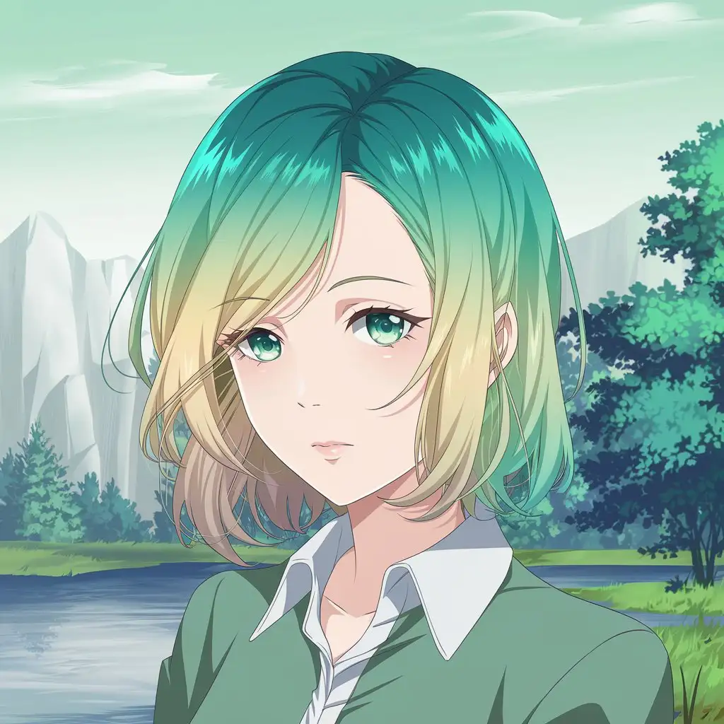 Anime-Girl-with-Turquoise-Green-and-Blonde-Gradient-Hair