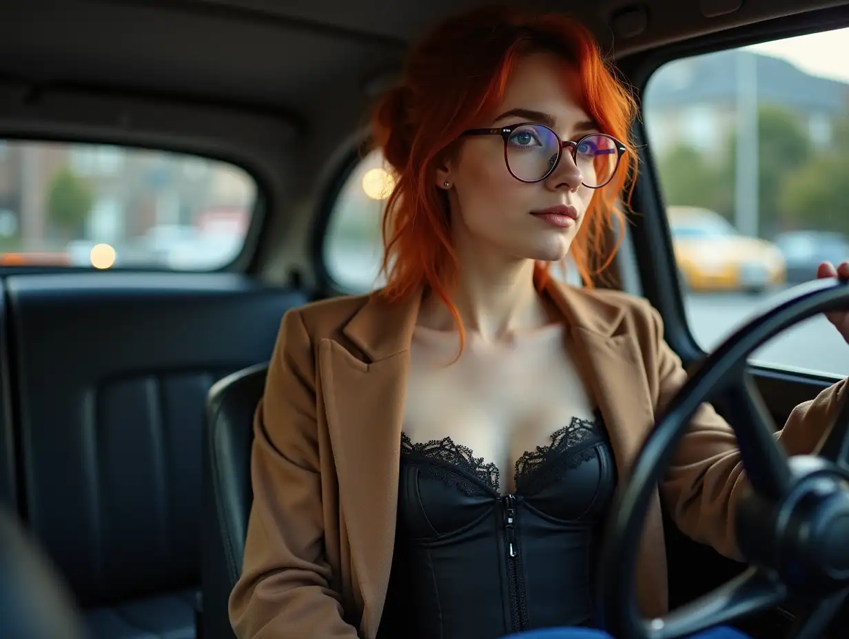 Beautiful-Female-Taxi-Driver-with-Red-Hair-and-Round-Glasses