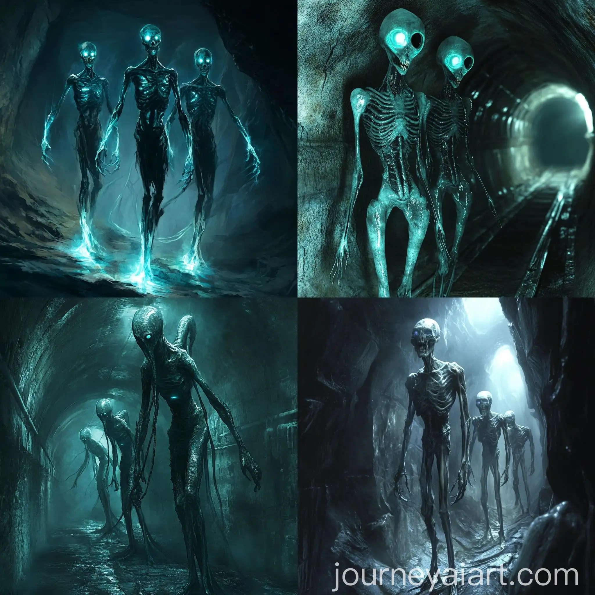 Bioluminescent-Nyrian-Explorers-in-Catacombs