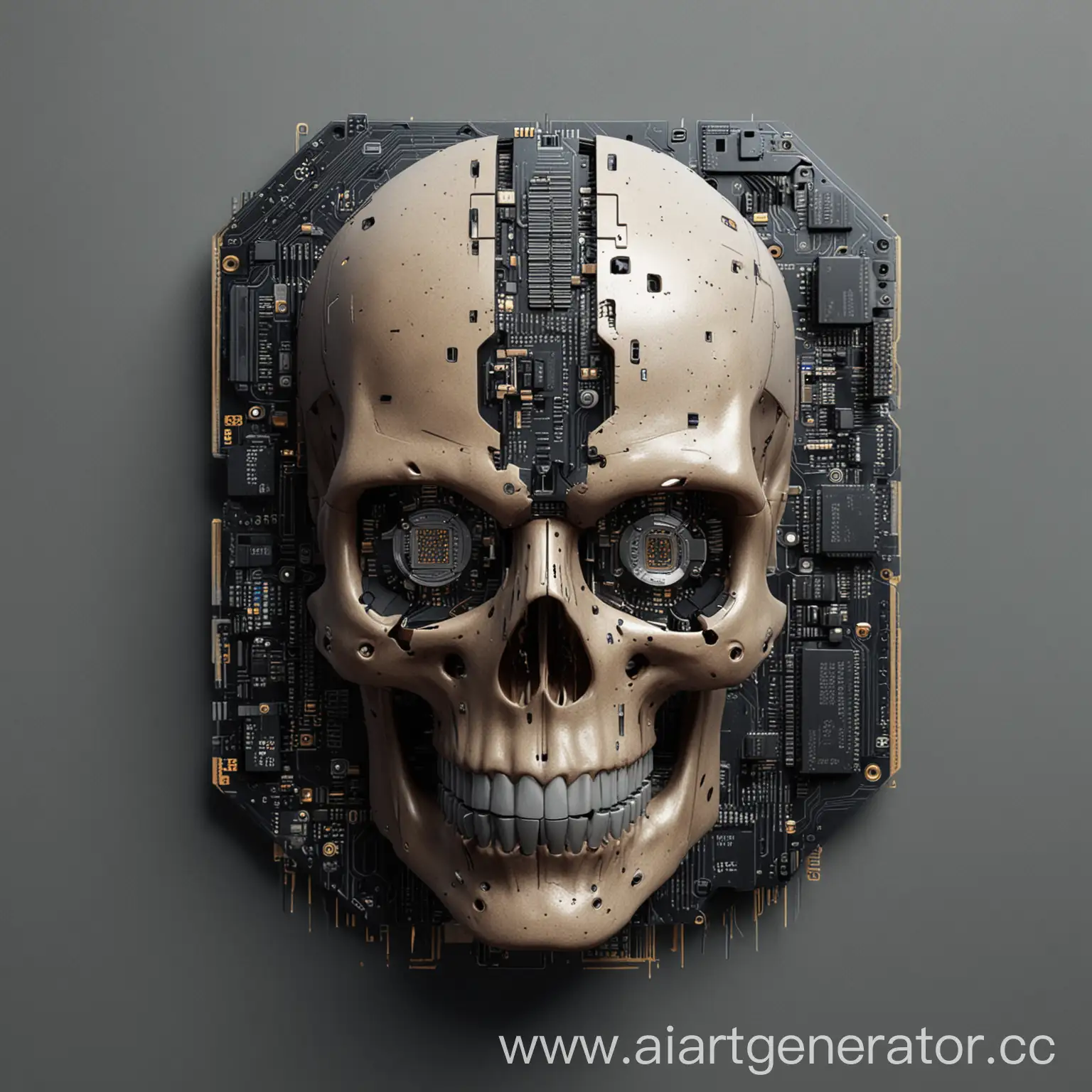 Cyberpunk-Skull-Embedded-with-Microchips